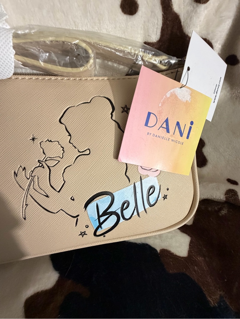 Danielle Nicole Beige 'Belle' Crossbody Bag with Blue Accent